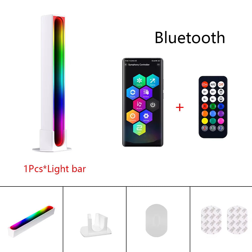 RGB LED Desktop Floor Lamp Light Bars Bluetooth Music Night Light Rhythm Atmosphere Lights for Gaming TV Room Decoration Lamp