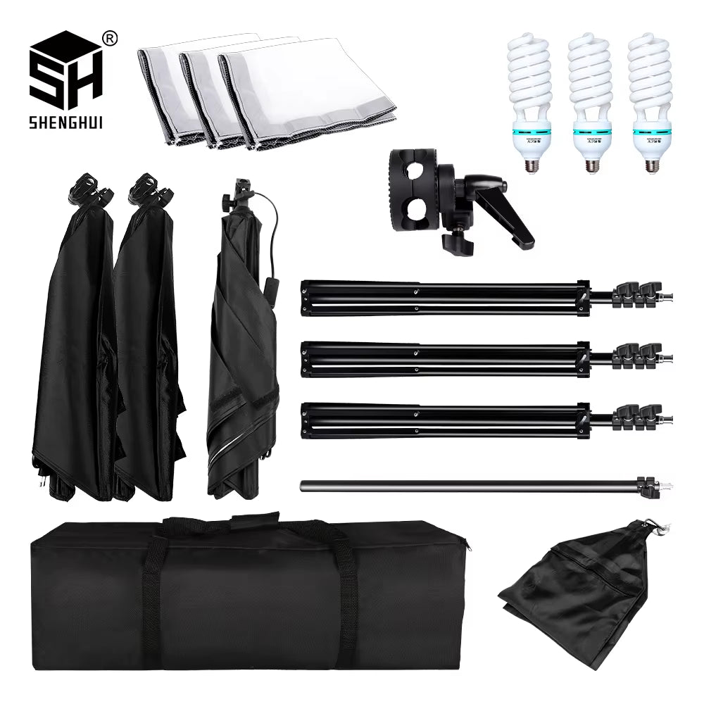 Photography Studio Softbox Lighting Kit Arm for Video & Youtube Continuous Lighting Professional Lighting Set Photo Studio