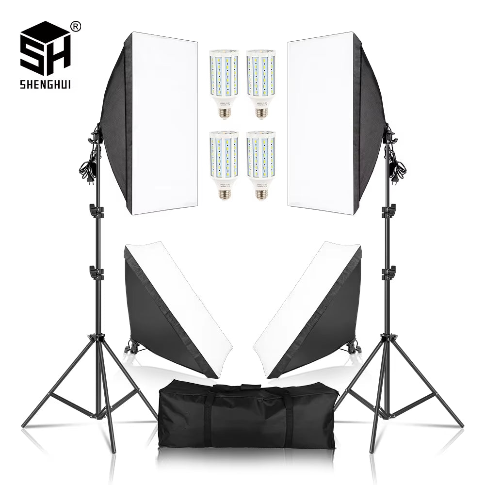 Photography Studio Softbox Lighting Kit Arm for Video & Youtube Continuous Lighting Professional Lighting Set Photo Studio