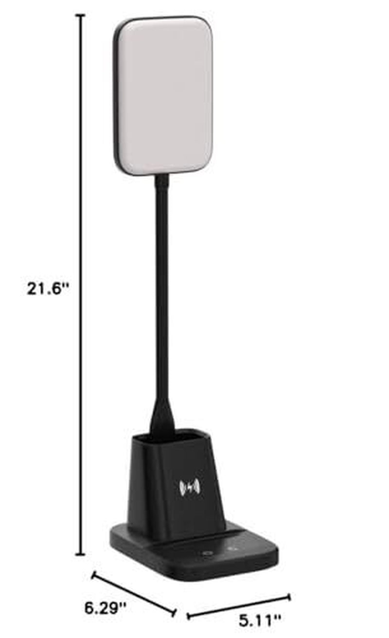 Desk Lamp, LED Desk Lamps for Home Office, Wireless Charger Small Desk Lamp W...