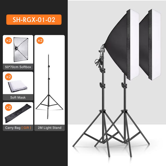 Photography Studio Softbox Lighting Kit Arm for Video & Youtube Continuous Lighting Professional Lighting Set Photo Studio