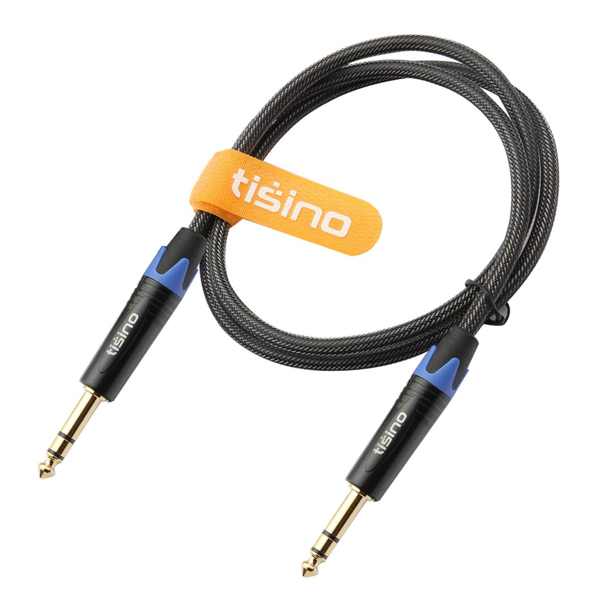 1/4 Inch TRS Cable, Quarter Inch 1/4 TRS to TRS Balanced Stereo Audio Cable Male to Male Pro Interconnect Cable Guitar Cable, Nylon Braid - 3 FT