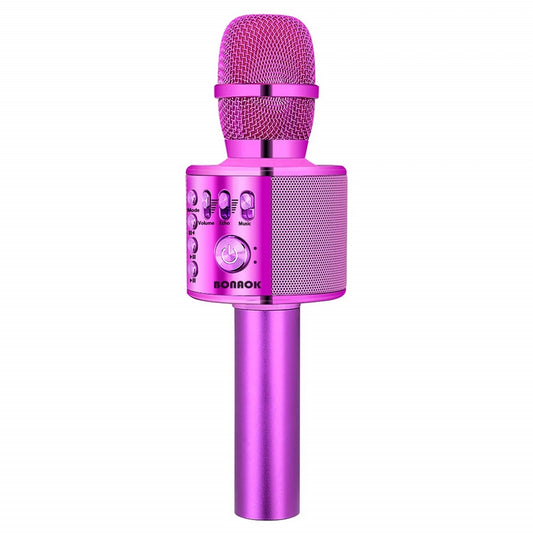 Wireless Bluetooth Karaoke Microphone, 3-In-1 Portable Handheld Mic Speaker Machine for All Smartphones, for Girls Boys Kids Adults All Age Q37(Purple)