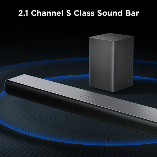 S Class 2.1 Channel Sound Bar with Dolby Atmos, Wireless Subwoofer, and Bluetooth Music Streaming - S55H