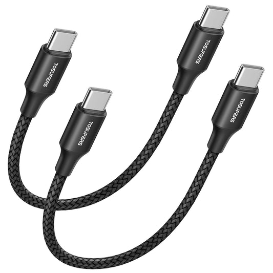 1Ft, 2 Pack Short USB C to USB C Cable Fast Charging 60W, PD Type C Charger Cord for Iphone 16 15 Pro Max Plus, for Samsung Galaxy S24 S23 S22 Ultra Z Flip6/Fold6, for Macbook/Ipad Pro