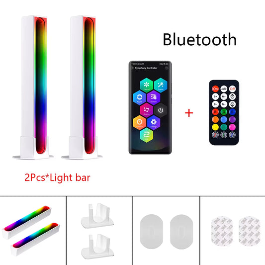 RGB LED Desktop Floor Lamp Light Bars Bluetooth Music Night Light Rhythm Atmosphere Lights for Gaming TV Room Decoration Lamp