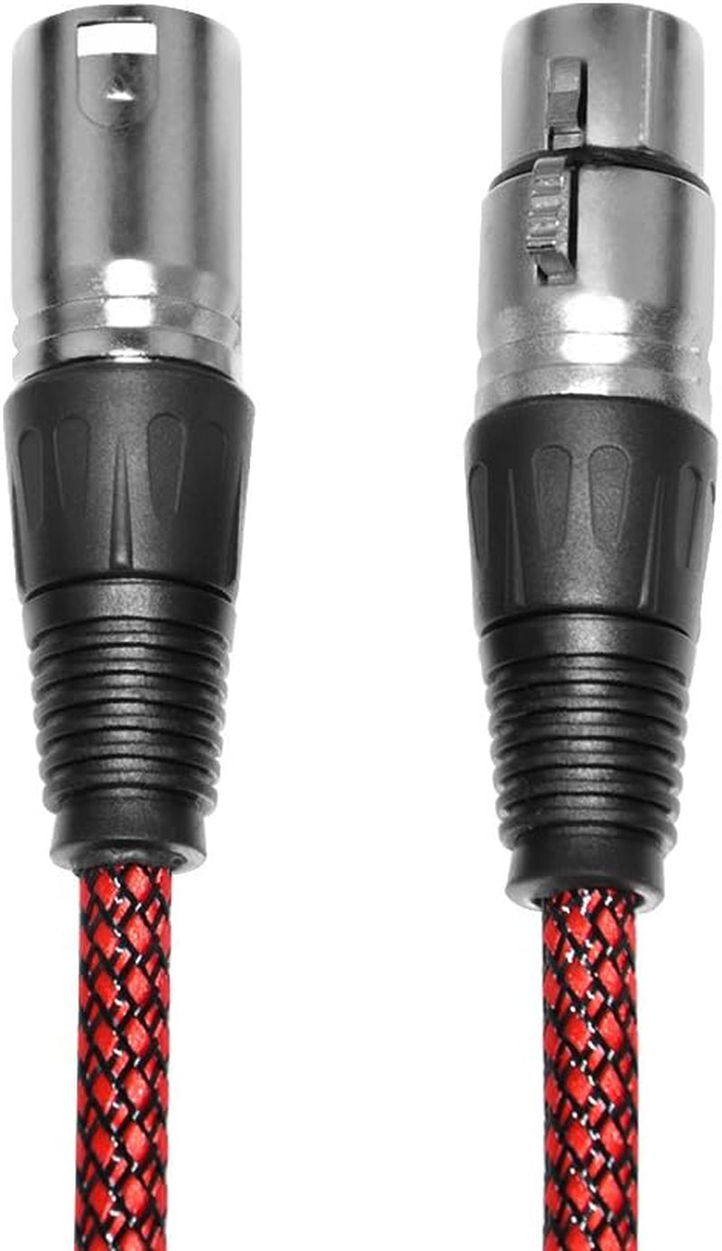 XLR Cable 6Ft 2Pack Male to Female, Microphone XLR Cable 3 Pin Nylon Braided Balanced XLR Cable Mic DMX Cable Patch Cords with Oxygen-Free Copper Conductors